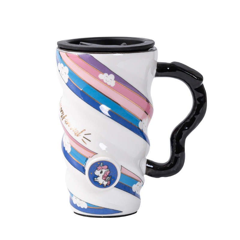 Creative Personality Mug Trend Net Celebrity Mug Office Large-Capacity Ceramic Mug Household Couple Water Mug With Lid - Image 5