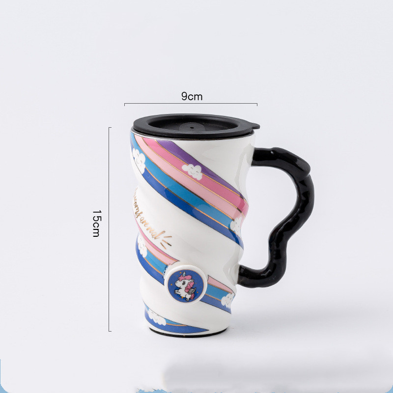 Creative Personality Mug Trend Net Celebrity Mug Office Large-Capacity Ceramic Mug Household Couple Water Mug With Lid - Image 3