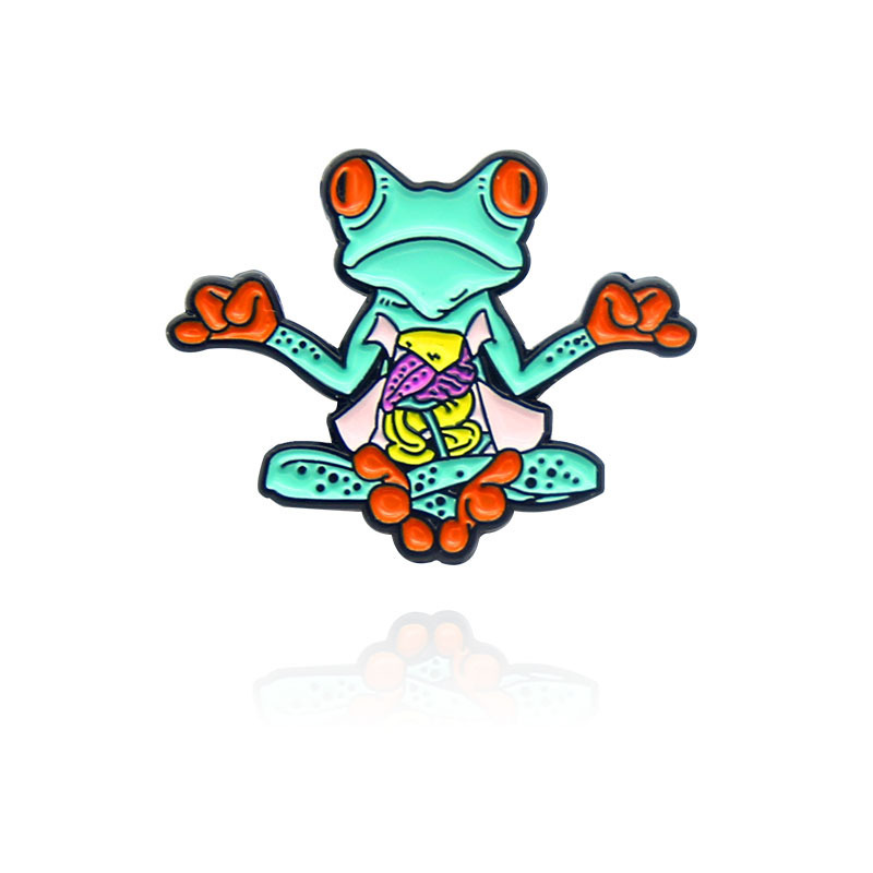 Trendy Green Frog Badge