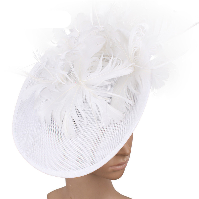 Horse Racing Festival Fashion High-End Top Hat Hair Accessories Aristocratic Ladies Feather Hat Hair Accessories Hairpin - Image 3
