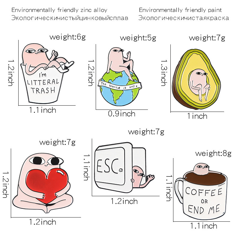 Love enamel brooch badge - Image 8